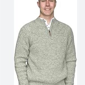 Emerald Isle Weaving Killybegs Heather Gray men’s Zip-Up Sweater Large